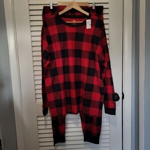Men's Pajamas Red & Black Buffalo Plaid Christmas Family Matching NWT